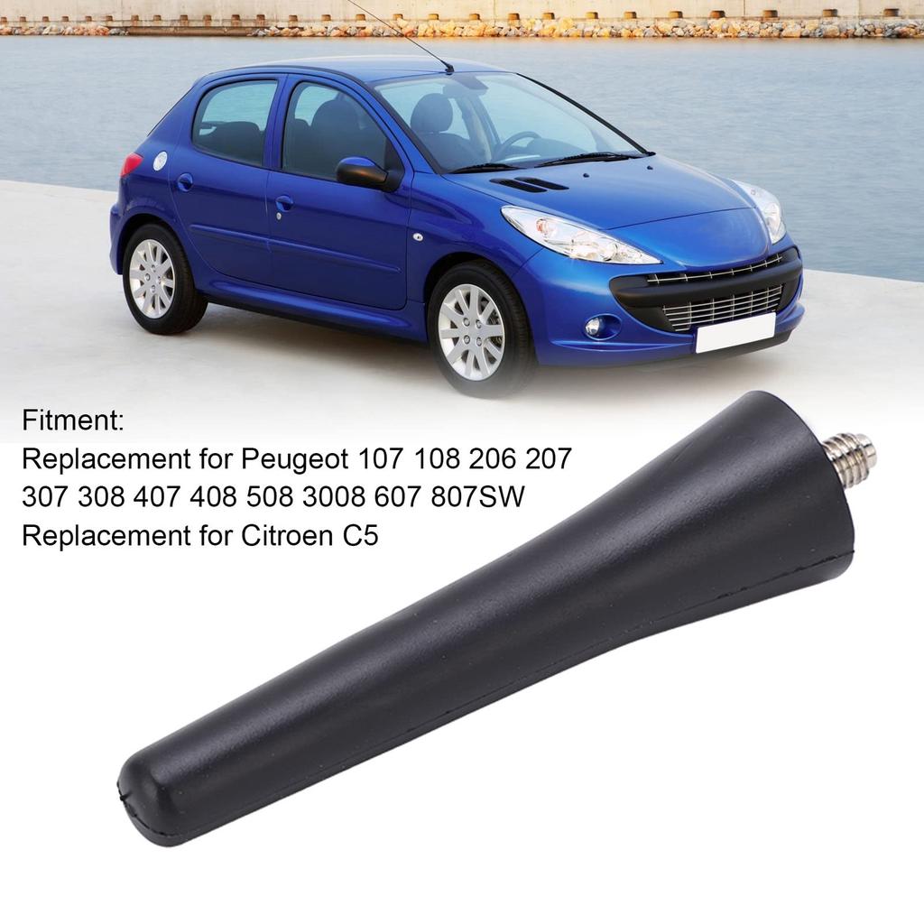 Car Short Antenna Mast Car Short Antenna Mast Aerial 6561N3 6.7cm Length ABS Black