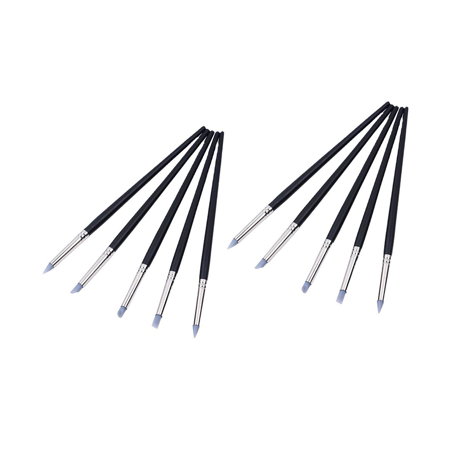 

10Pcs Silicone Clay Sculpting Tool Clay Modelling Tool Soft Silicone Tip Modelling Pen Pottery Clay Carving Dotting Tool