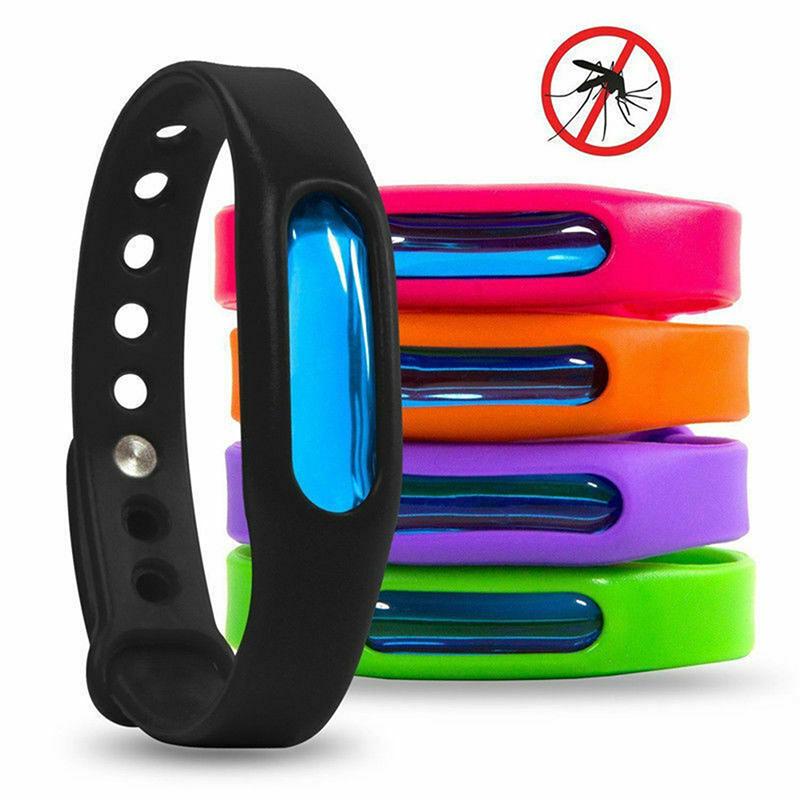 5Pcs Anti Mosquito Insect & Bug Repellent Bracelet Bands Silicone Wristband