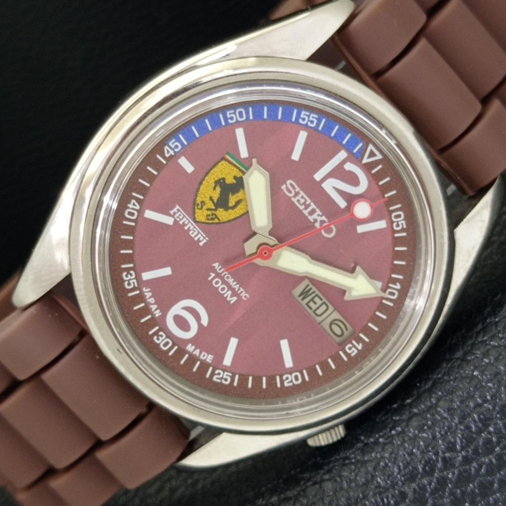 

JAPAN VINTAGE SEIKO AUTOMATIC 7009A MENS FERRARI DIAL WATCH a700528-5 R203-a700528