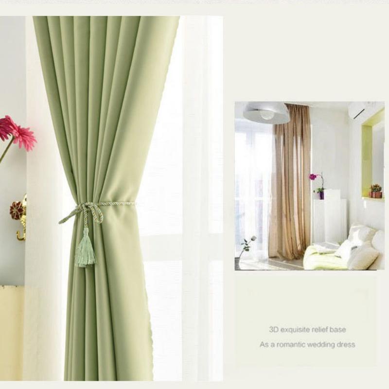 Modern Darkening Blackout Curtains Room High Density Weave Solid Color Simple Design For Bedroom Living Room