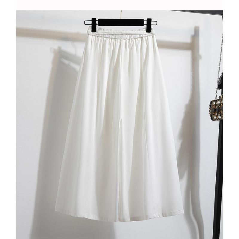 DIMANAF 2025 Summer Plus Size Pants Short High Waist New Big Wide-leg pants Women Fashion Loose White Vintage Pants