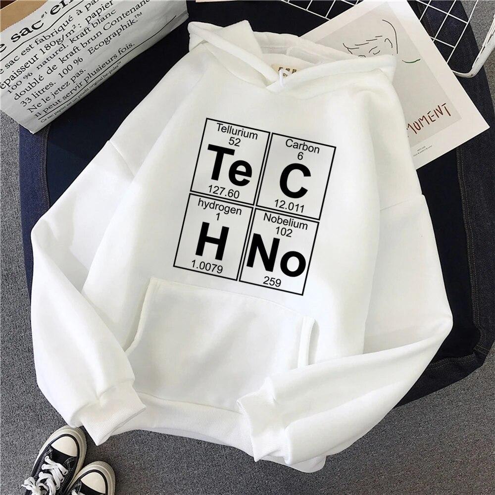 Techno Hoodies Damen ästhetische Vintage Grafik Winter Kapuzenshirt Damen Kawaii Hood Unisex