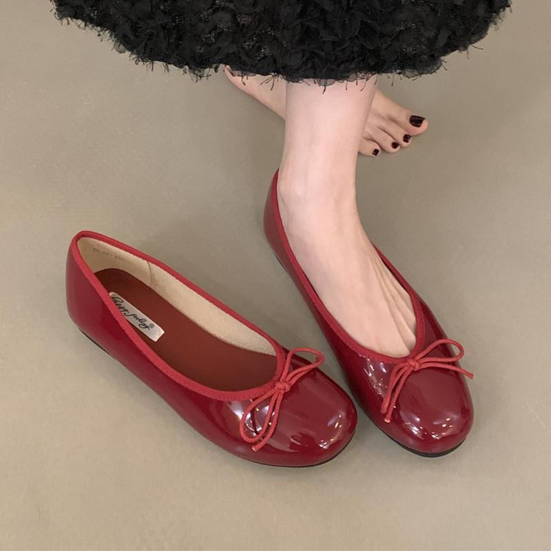 

Fashion Bailamos Brand New Women Flats Fashion Round Toe Bow-knot Slip On Ballerinas Shoes Soft Flat Ladies Casual Dress Shoes 40