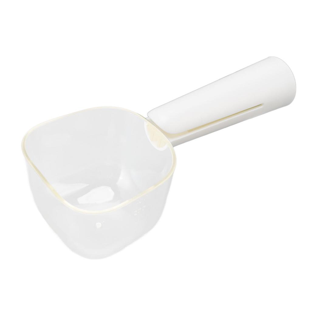Pet Food Scoop Transparent Clear Scale Food Grade Dog Food Shovel with Clip Handle for Puppy Cat White