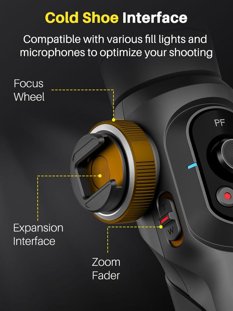 AOCHUAN S2 Electric Gimbal Stabilizer for Handheld Gimbal for iPhone and Android 3-Axis Smartphones,