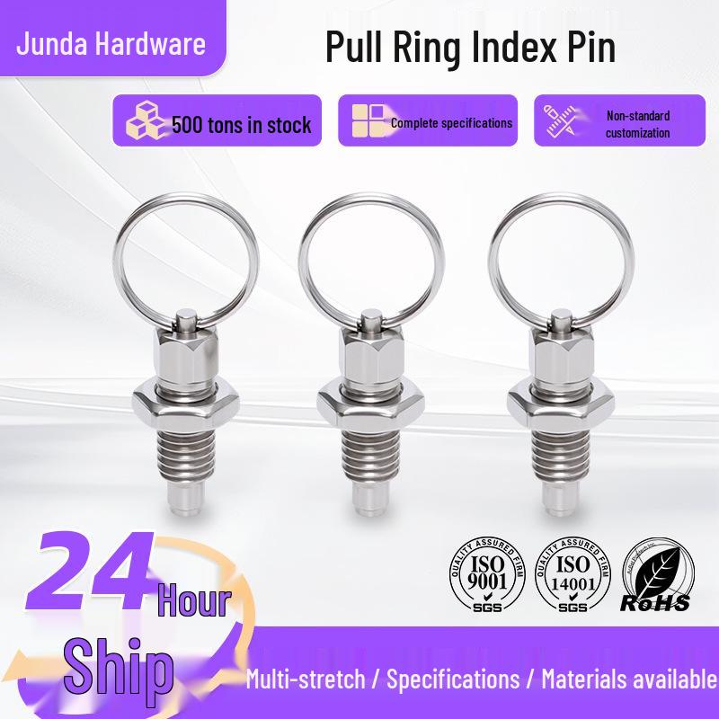 Pull Ring Knob Spring Positioning Lock Pin M6-M16, Self-Locking Set Screw