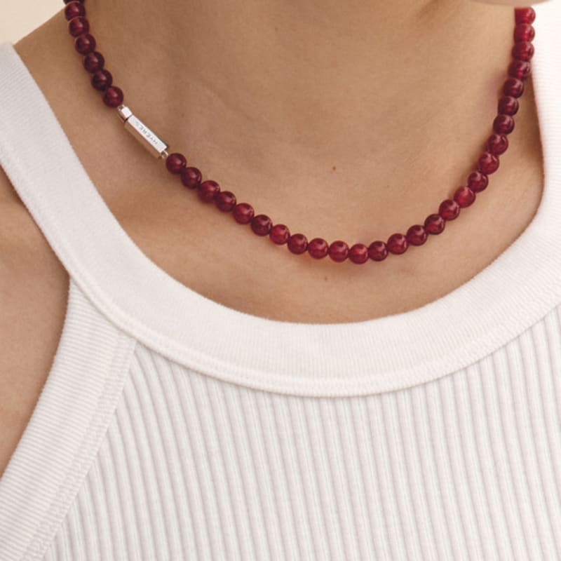 

hyeres-lor H Edition (W) Ball Red Jade Bead Necklace HL6N46627WB420 single type