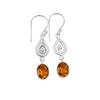 Natural Citrine Gemstone 925 Sterling Silver Jewelry Handmade Earrings 1.70" EE-8-9