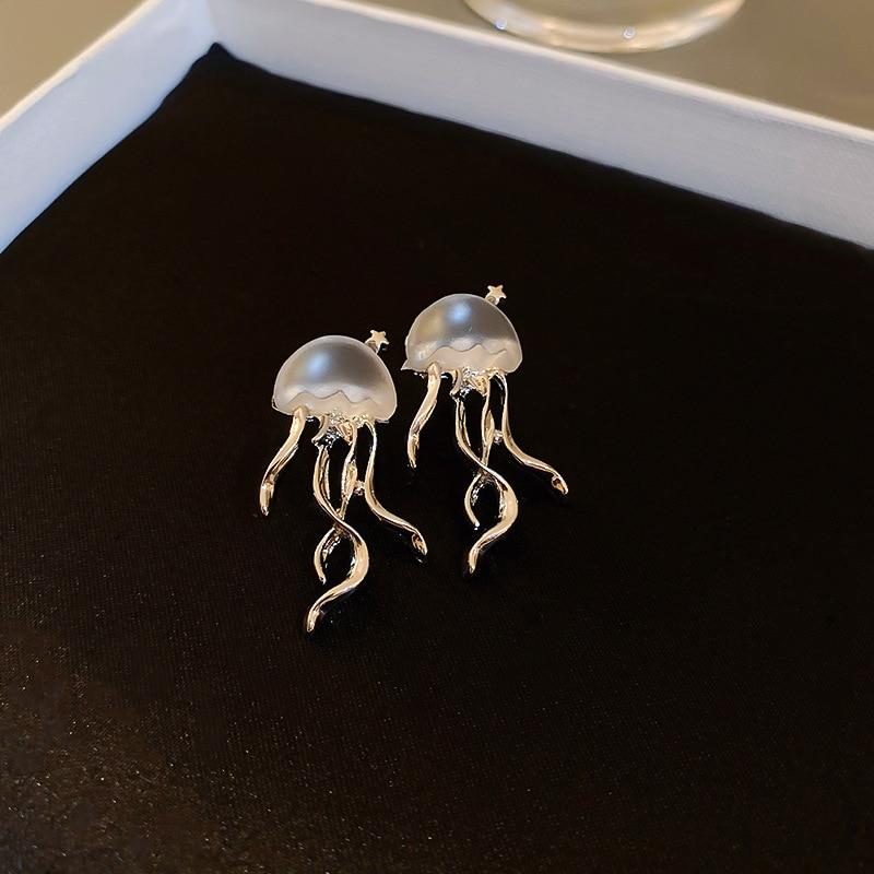 1 paar modeontwerp drijvende kwallen matte kristallen oorbellen creatieve persoonlijkheid vrouwelijke oorbellen sieraden