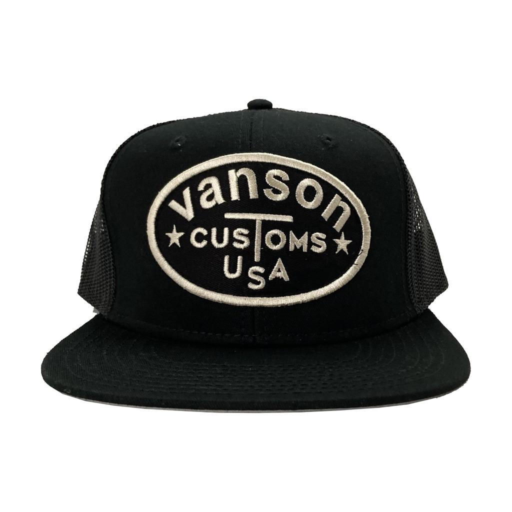 Vanson 885V922 Custom USA Mesh Cap (JP, Alphabet, Free Size, Black)