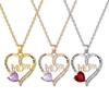 925 Sterling Silver Mom Necklace with Birthstone, I Love You Gift for Mother’s Day, Birthday – Compatible with LK01 (G-White)