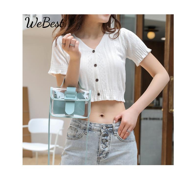 

Korean Style Jelly Clear Shoulder Bag Summer Crossbody Purse for Women