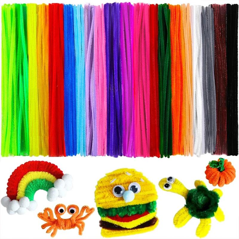 100pcs Multicolor Chenille Twist Sticks- DIY Craft Sticks, Colorful DIY Craft Supplies, Party Supplies,Colourful Twist Stick
