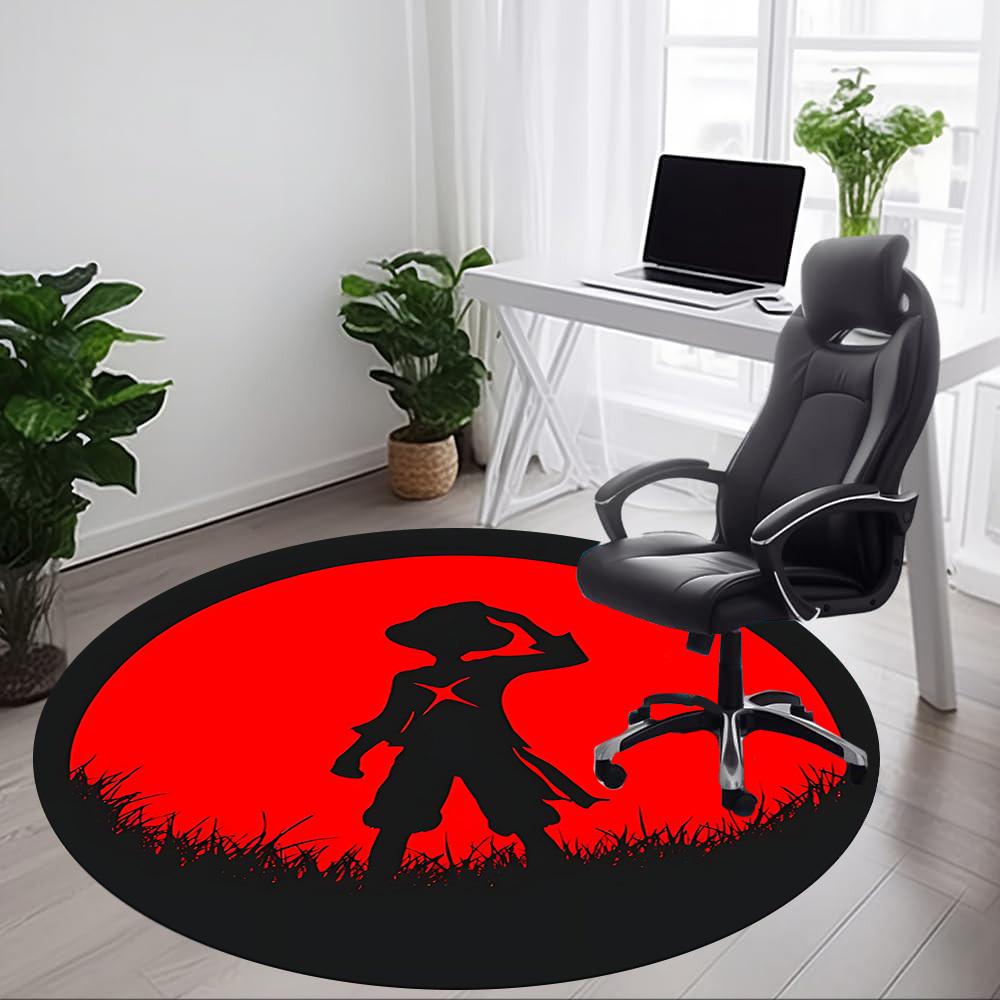 One Piece Luffy Office Round Area Rug, Indoor Mat Suitable For Office,Bedroom Living Room Home Decor, Room Deco a0908133