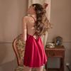 Women's silk lace sexy nightdress embroidered with bra pads and hanging dress supports it