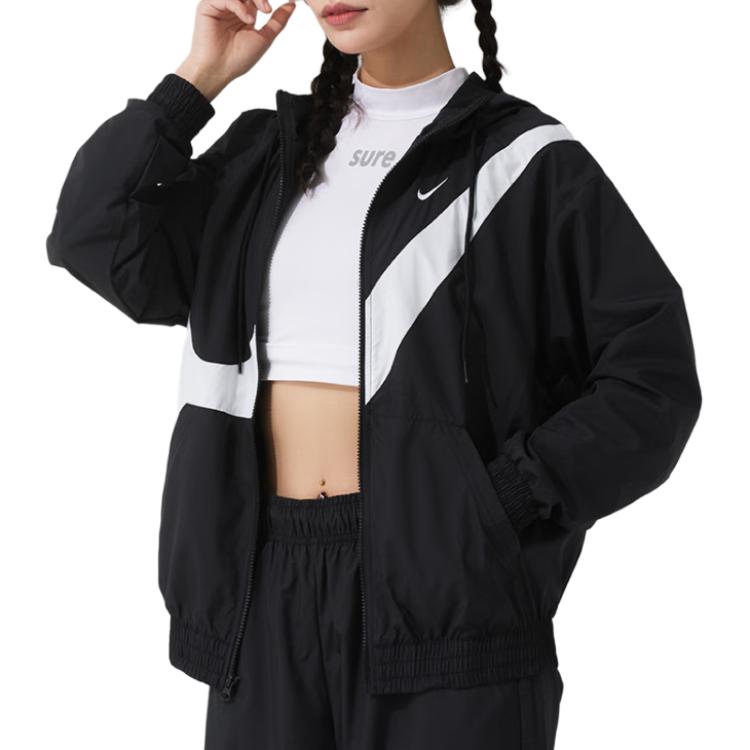 Nike Sportswear Hooded Casual Versatile Sports Jacket Women Jacket Black HM8972010