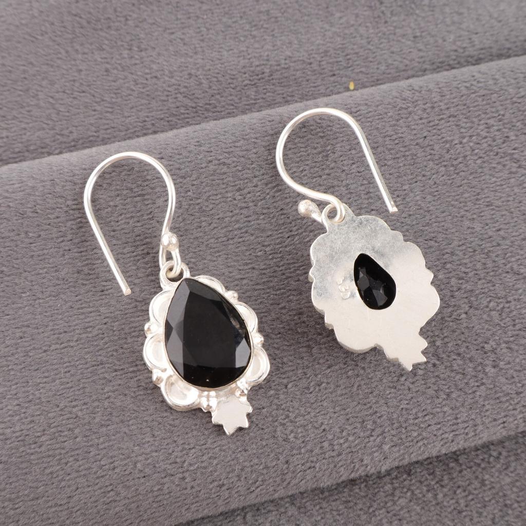 Black Onyx Gemstone 925 Stamped Silver Handmade Jewelry Multi Earrings For Women EE-163-17