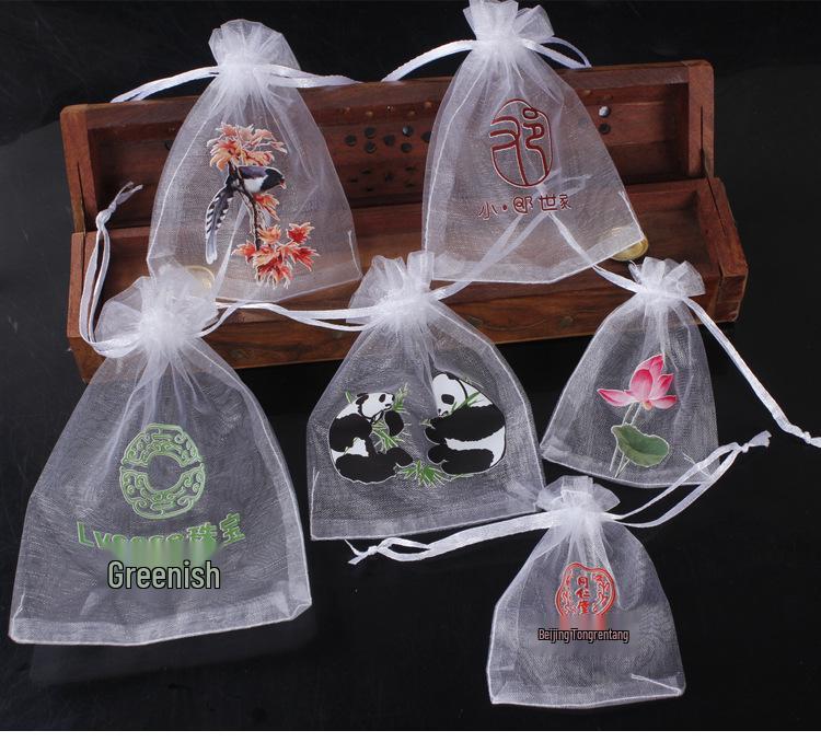 Plain Transparent Organza Drawstring Gift Bags for Jewelry Packaging
