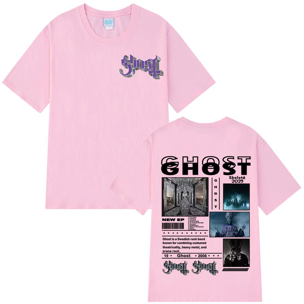 Ghost Skeletour World Tour Horký Výprodej 2025 Album Trička Muž Žena Krátký Rukáv Volné Ležérní Oversized Harajuku Punk Trička