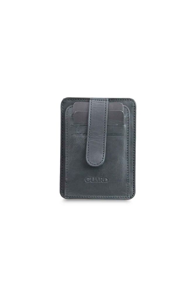 

Guard Vertical Crazy Black Leather Card Holder