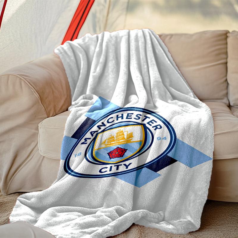 1pc Comfortable Home Print Throw Blanket, Manchester United Manchester City Blanket For Bed and Sofa Use, Special Present For Family