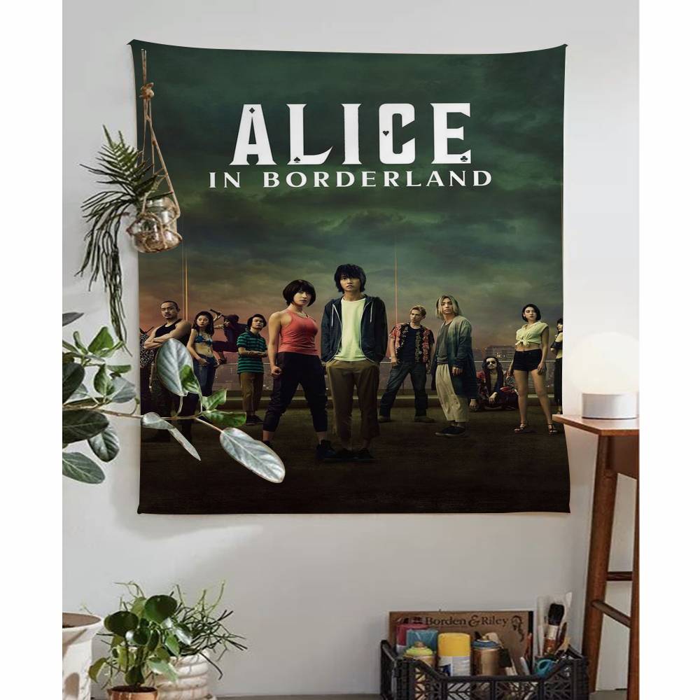 Heißes TV Alice In Borderland Bedruckter Großer Wandteppich Kunst Science-Fiction Zimmer Heimdekoration Dekor Decke