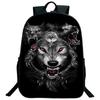 Ice Fire Wolf Backpack Schoolbag Primary School Students Backpack Angry Wolf Printed Bookbag Kids Back To School Mochila Gift