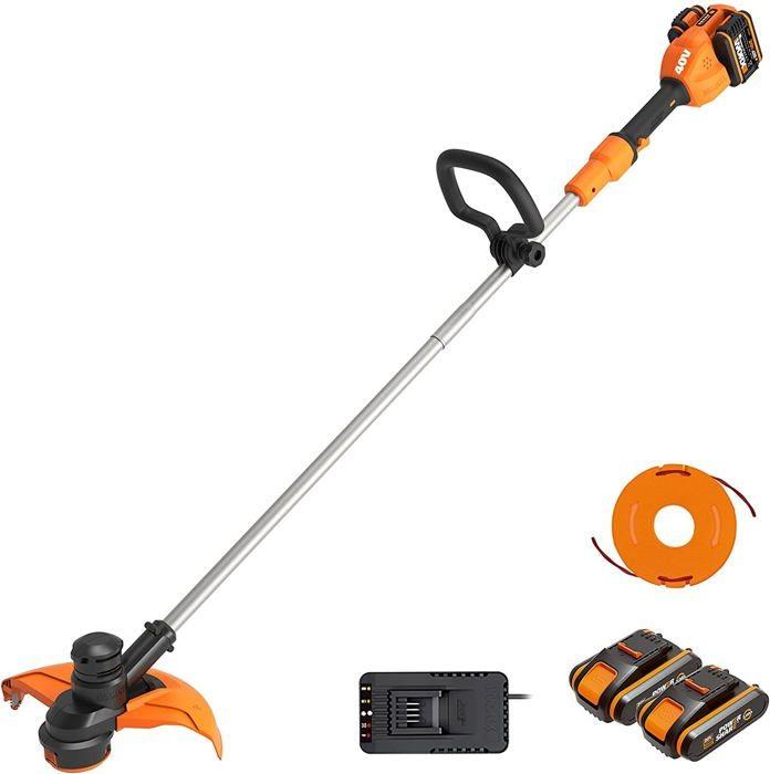 Coupe-bordure - WORX - WG183E - 40 V - Double tête de coupe - Poignée réglable