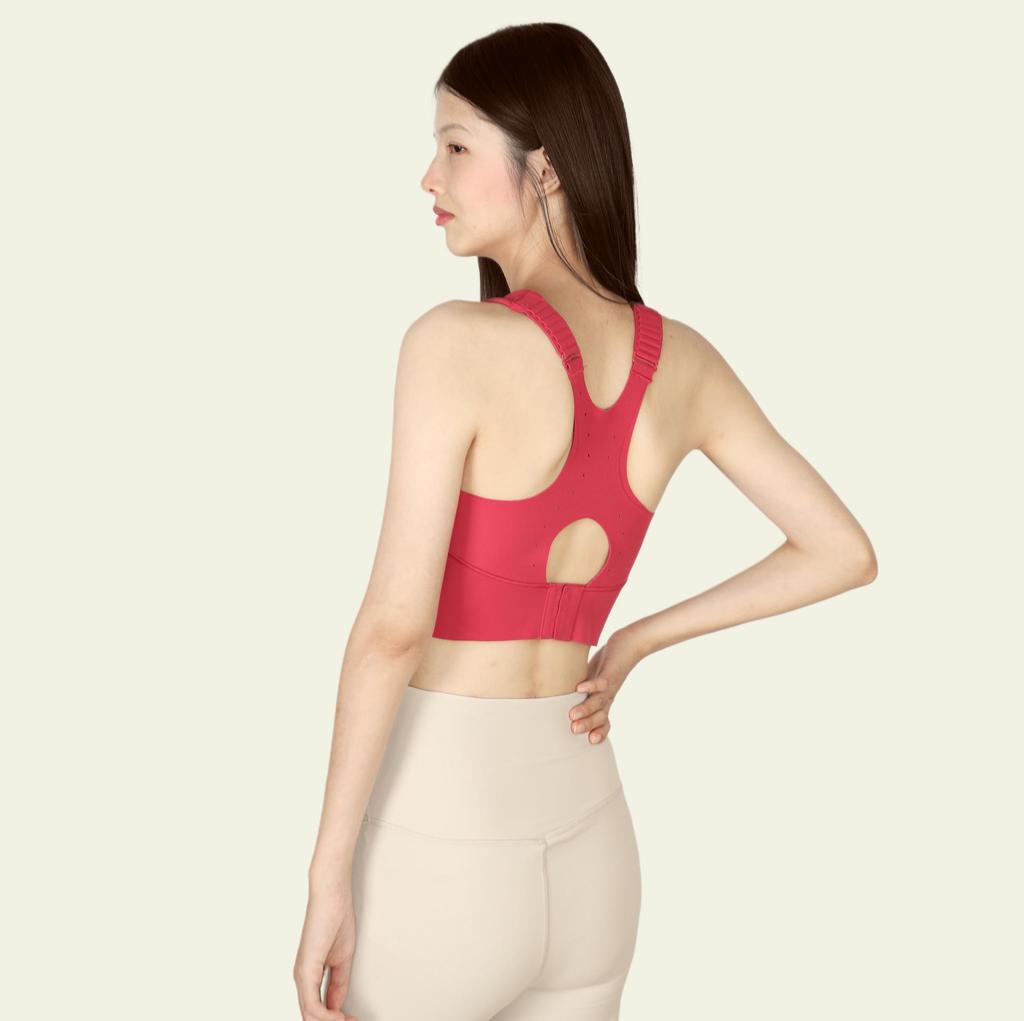 Qiaoyi High-Strength Shockproof Sports Bra for Running & Fitness - Fixed Cup Design for Large Chest