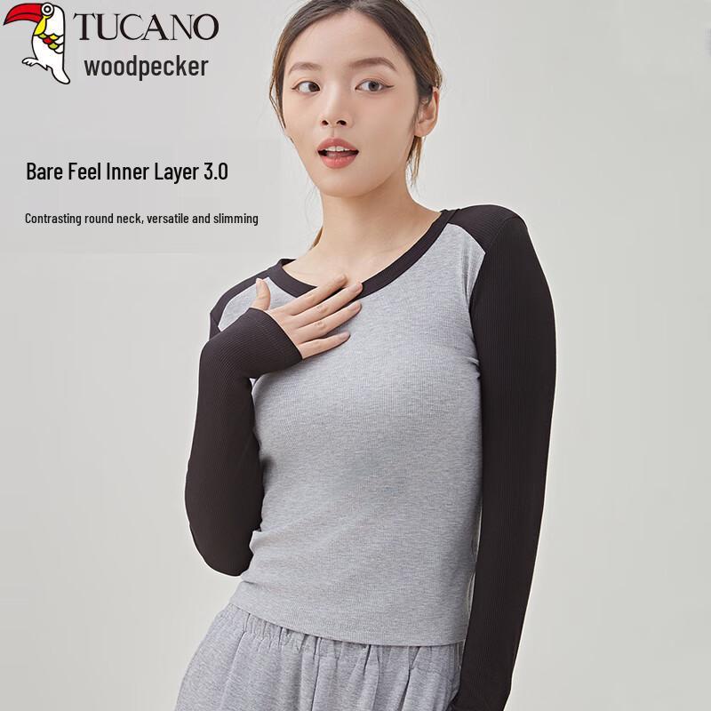 Woodpecker Women s Ribbed Raglan Colorblock T-shirt S