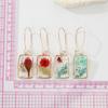 Dry Flower Drop Earrings Dried Flower Dangle Earrings Alloy Material Jewelry