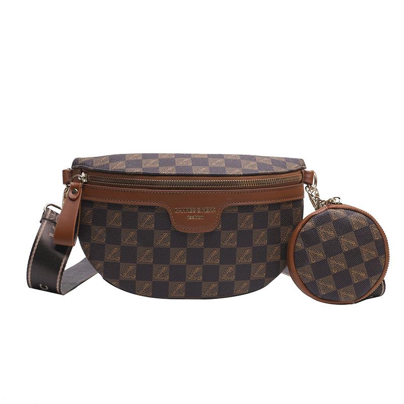 

Новая клетчатая женская сумка-мессенджер через плечо, модная универсальная поясная сумка, ретро-банковская нагрудная сумка для женщин