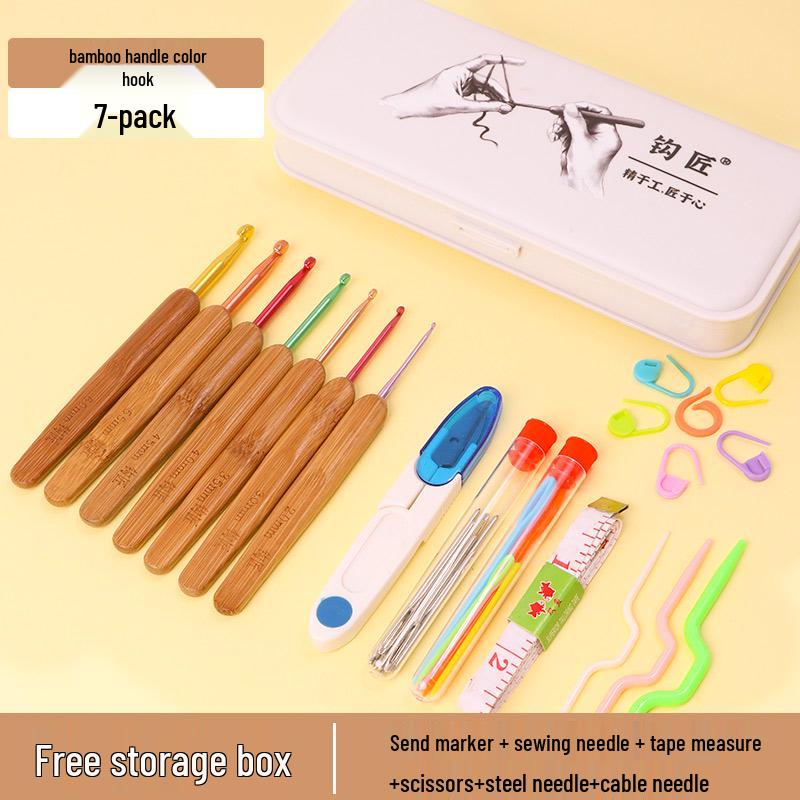 Beginner Soft-Grip Crochet Hook Set for DIY Knitting and Micro-Hooking