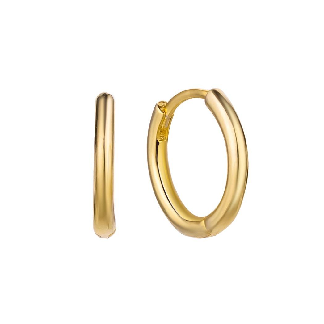 

Серьги-кольца из серебра 925 пробы, простые круглые серьги-пряжки из золота 18 карат, простые, индивидуальные, в стиле хип-хоп, изысканные серьги 925 Silver