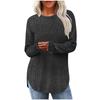 Women's New Loose Round Neck High-low Curved Hem Top for Women, T-shirt