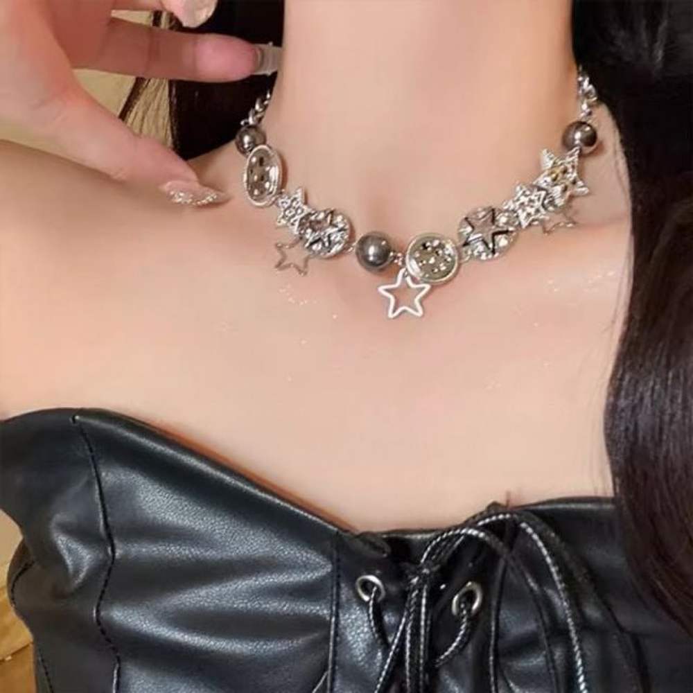 Retro Basic Punk Choker Star Modern