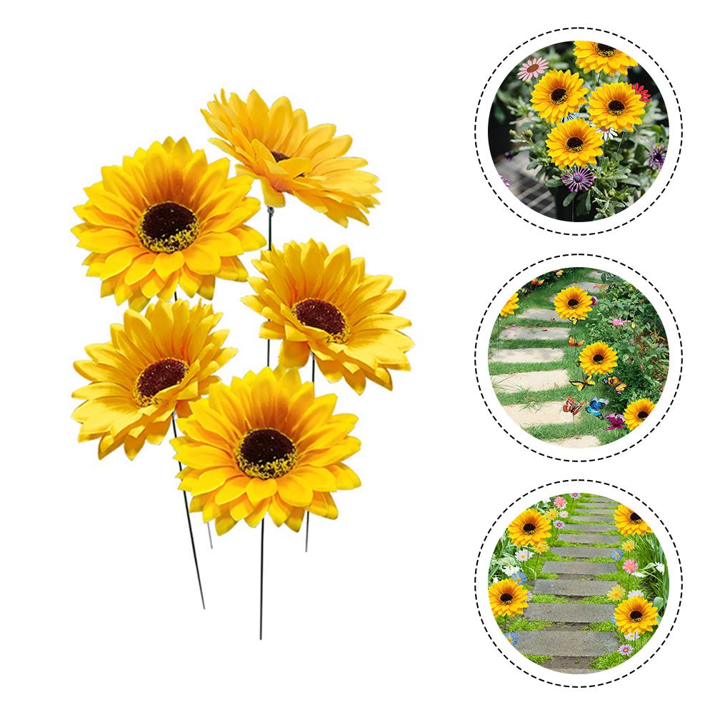 5 PCS Garden Card Sunflower Home Gardening Garden Decoration Green Plants Horticultural Garden Decoration