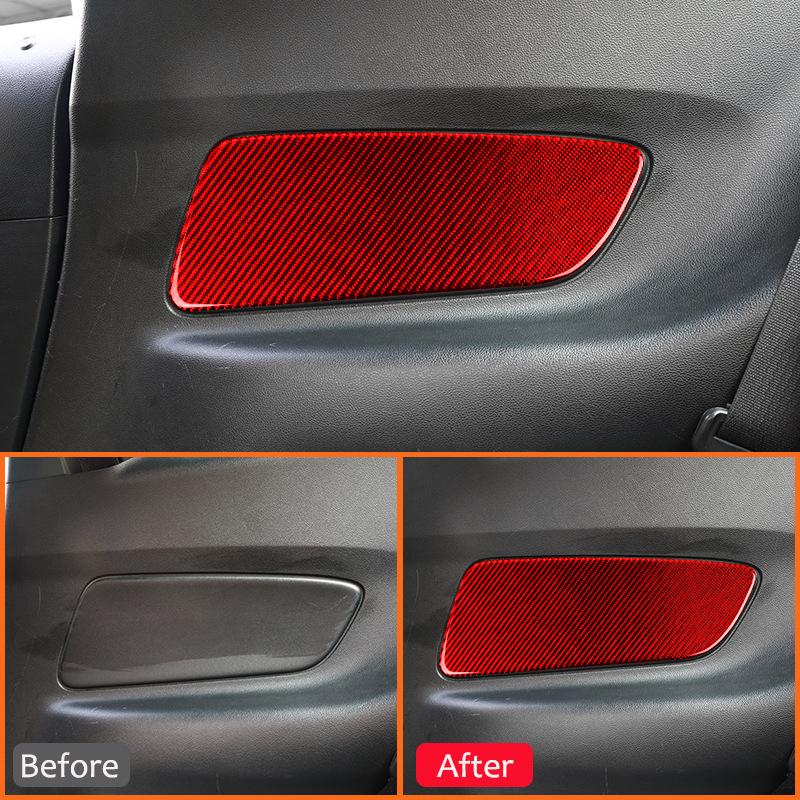 2 STÜCKE Kohlefaser Auto Innere Hintertür Anti-Trittschutz Abdeckung Innendekor Aufkleber Für Ford Mustang 2015- Zubehör