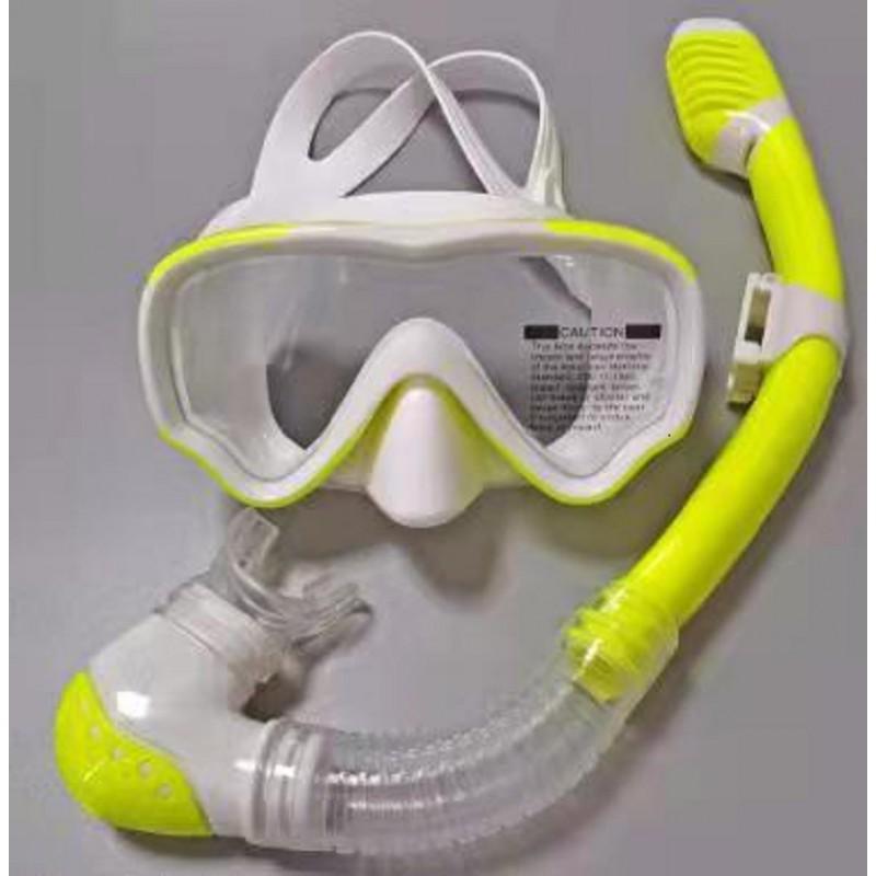 Snorkel Mask Set Adults Kids Anti-Fog Waterproof Diving Gear Large Frame