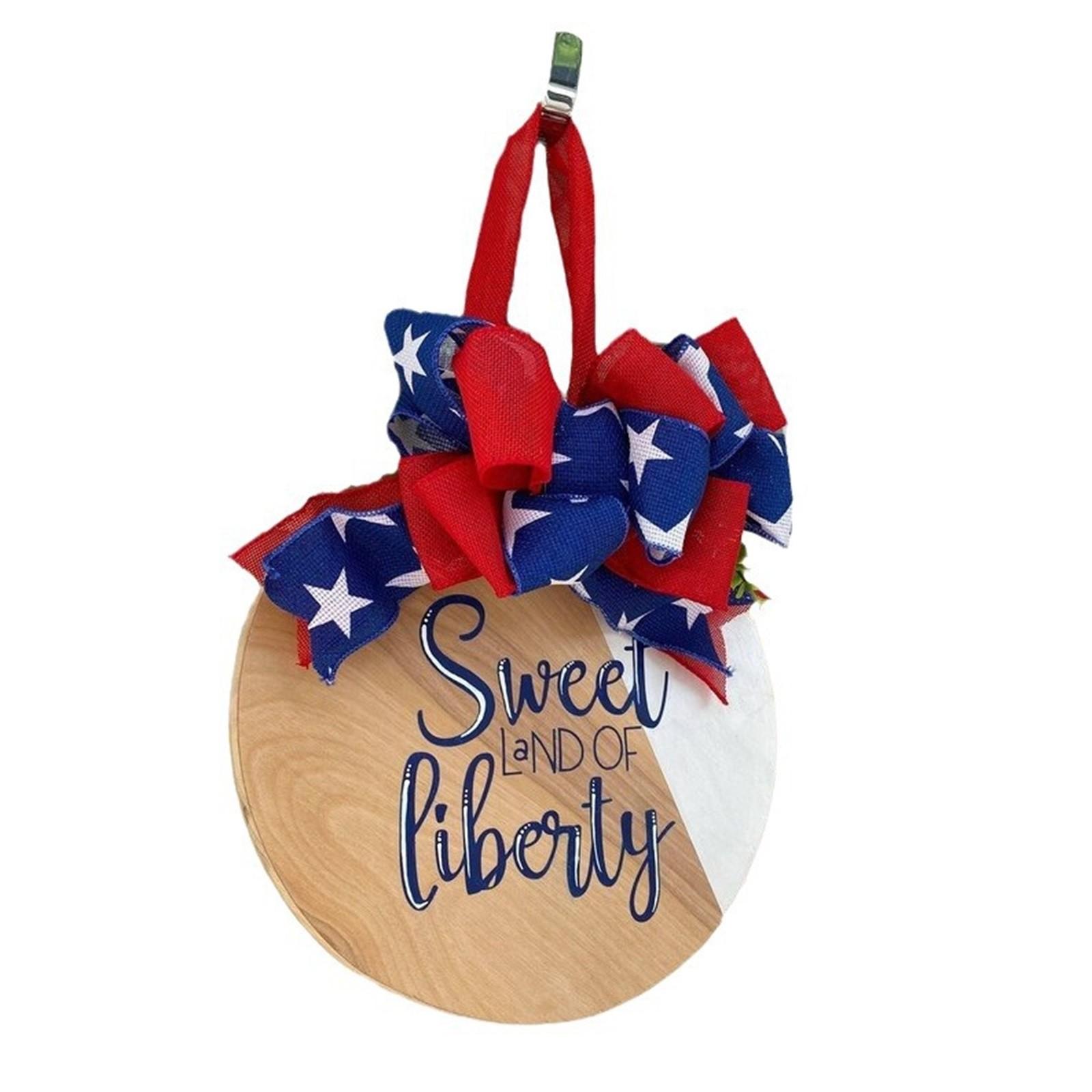 Independence Day Doorplate Patriotic American Wooden Festival Doorplate Commemorative Day Doorplate