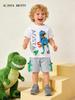 New Arrival: Boys' European Style Dinosaur Print Short-Sleeve Cotton Set