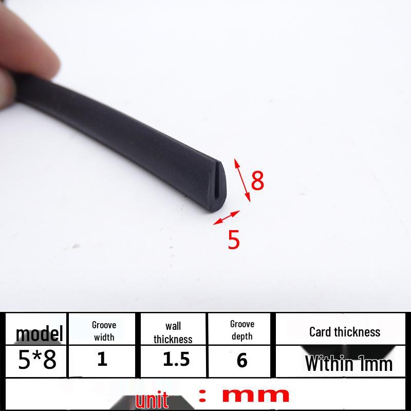 U-Shaped Rubber Anti-Collision Edge Seal Strip for Glass and Steel Plates