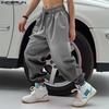 INCERUN Men Drawstring Elastic Waist Gradient Casual Long Harem Pants Trousers