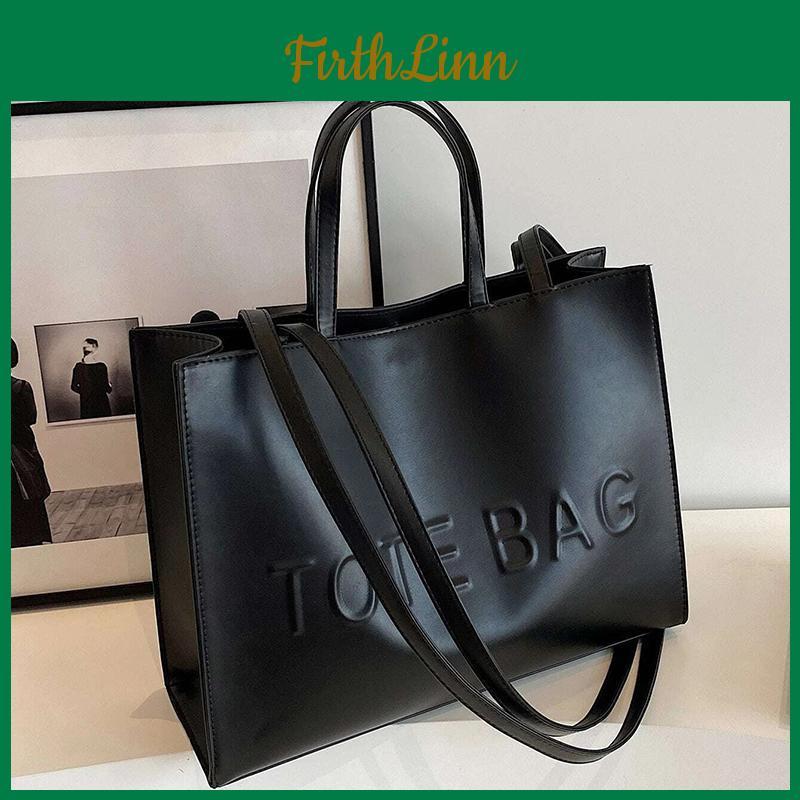 Large Tote Fashionable Capacity Bag With Letter Print Fashion Solid Color Simple Crossbody Bag Women Casual Handbag Shoulder Bag