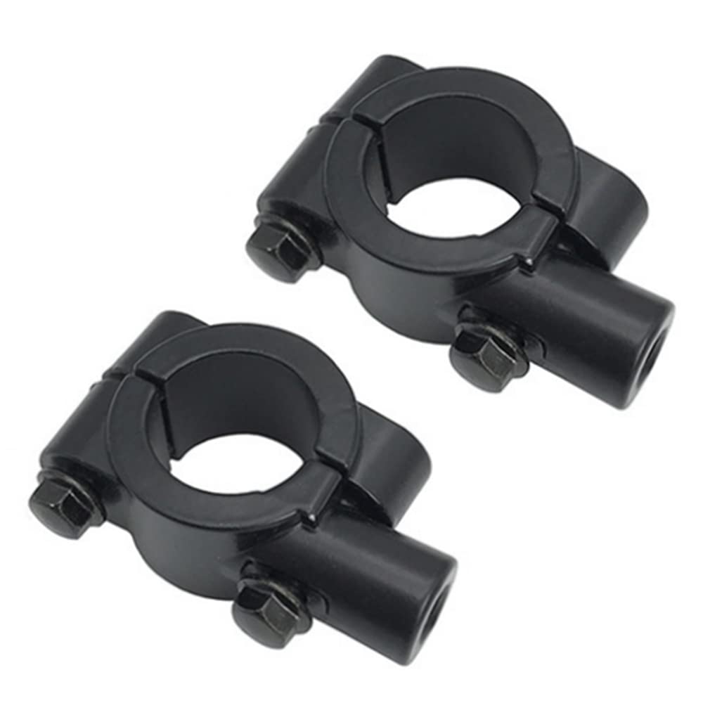 

ELIFEPARTS Motorcycle Mirror Mount Clamp Mounting Clamp Mirror Holder 0.3 inch (8 mm) Positive Screw Mirror Application Black 8mm (Black)