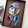 Foulard Carré en Soie Imprimé Design pour Femmes Cou-cravate Bandana Foulard Châle pour Dame Foulards Wrap Tête Bandeau Cravates