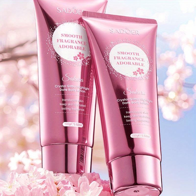 Cherry Blossom Moisture Crystal Glow High Gloss Dating Cherry Blossom Scent Body Lotion Deep Moisturizing Hydrating Body Lotion