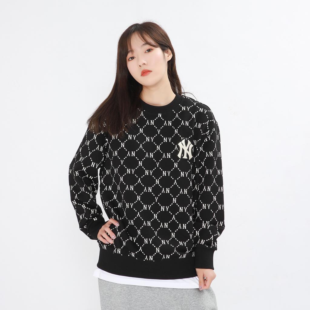 New MLB Old Flower Sweatshirts Unisex Black 3AMTM0314-50BKS