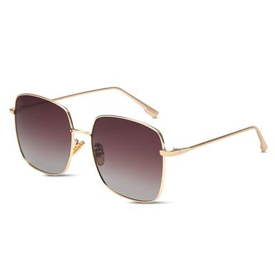 [LumiSyne] Polarized Sunglasses for Women and Men, Fashion Color Lenses, Gradient, Mirrored, Retro Square Metal Frame, UV400 Protection, Ultralight